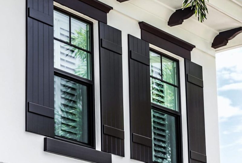 House Painting Shutters Black Exterior