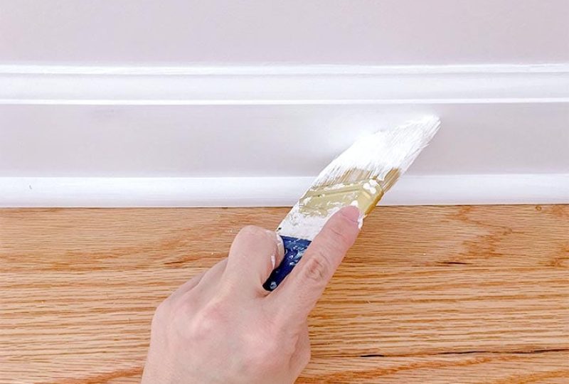 Interior House Painting Woodwork Trim Detail Closeup